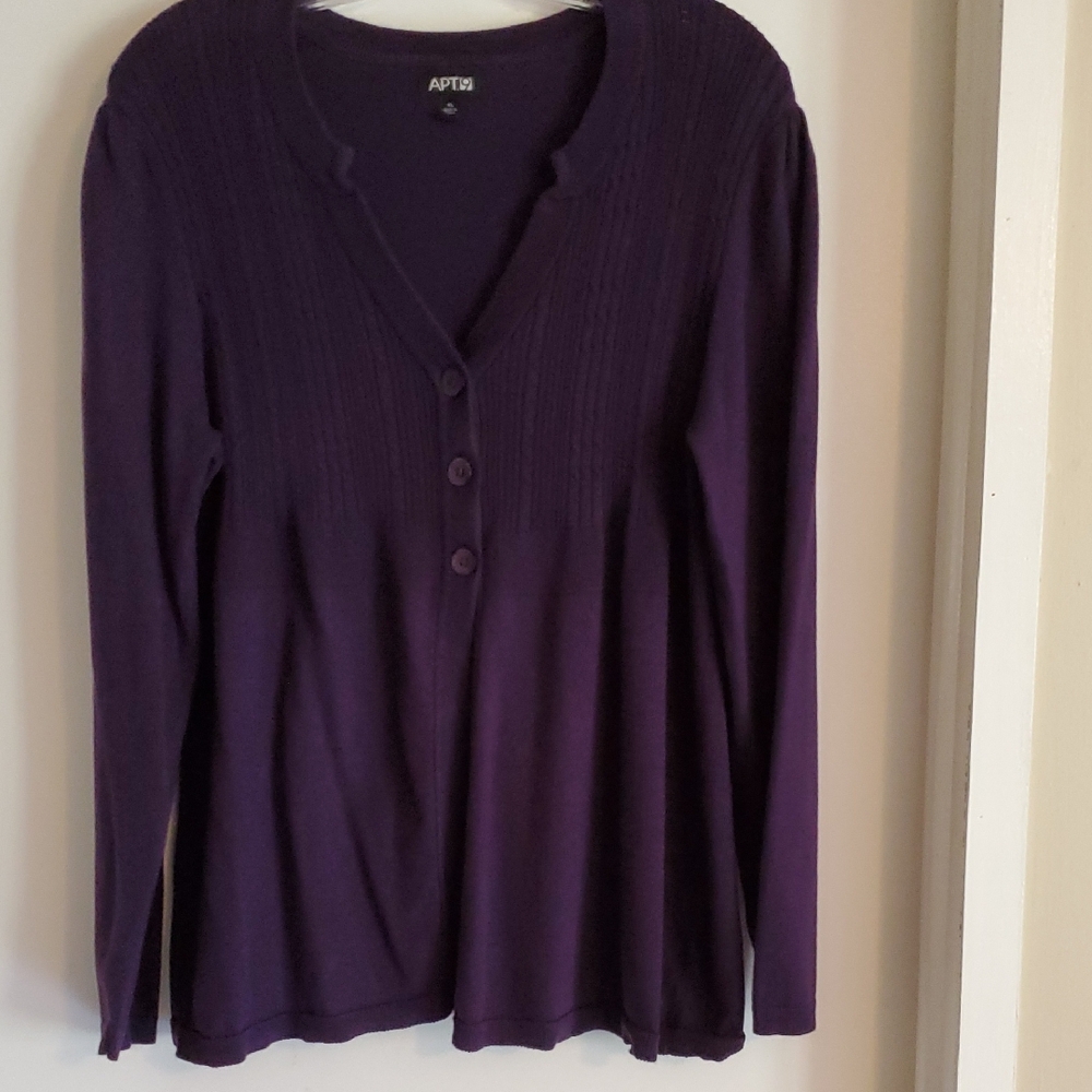 Apt. 9 Women's Deep Purple Cardigan